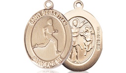 [8176GF] 14kt Gold Filled Saint Sebastian Track and Field Medal
