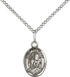 [9363SS/18SS] Sterling Silver Saint Polycarp of Smyrna Pendant on a 18 inch Sterling Silver Light Curb chain