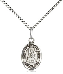[9365SS/18SS] Sterling Silver Saint Frances of Rome Pendant on a 18 inch Sterling Silver Light Curb chain