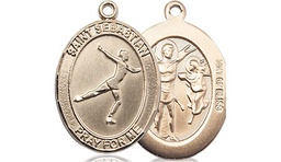 [8177GF] 14kt Gold Filled Saint Sebastian Figure Skating Medal