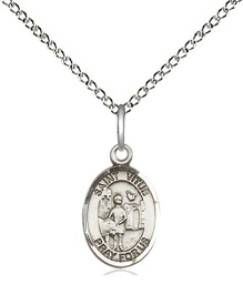 [9368SS/18SS] Sterling Silver Saint Vitus Pendant on a 18 inch Sterling Silver Light Curb chain