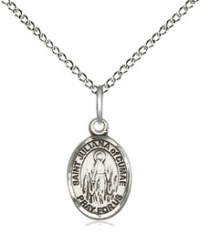 [9372SS/18SS] Sterling Silver Saint Juliana Pendant on a 18 inch Sterling Silver Light Curb chain
