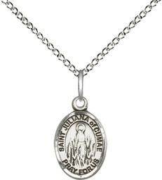 [9372SS/18SS] Sterling Silver Saint Juliana Pendant on a 18 inch Sterling Silver Light Curb chain