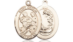 [8179GF] 14kt Gold Filled Saint Cecilia Marching Band Medal