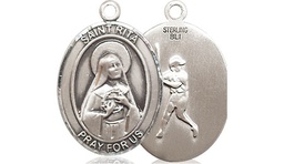 [8181SS] Sterling Silver Saint Rita Baseball Medal