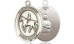 [8182SS] Sterling Silver Saint Kateri Equestrian Medal