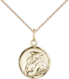 [0601DGF/18GF] 14kt Gold Filled Saint Anthony Pendant on a 18 inch Gold Filled Light Curb chain