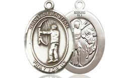 [8189SS] Sterling Silver Saint Sebastian Archery Medal