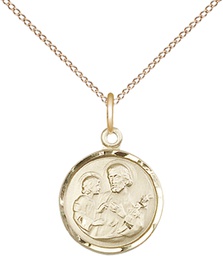 [0601KGF/18GF] 14kt Gold Filled Saint Joseph Pendant on a 18 inch Gold Filled Light Curb chain