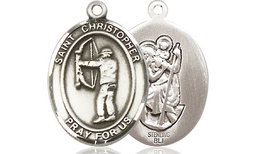 [8190SS] Sterling Silver Saint Christopher Archery Medal