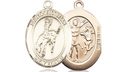 [8191GF] 14kt Gold Filled Saint Sebastian Rodeo Medal