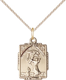 [0804FCGF/18GF] 14kt Gold Filled Saint Francis of Assisi Pendant on a 18 inch Gold Filled Light Curb chain