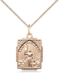 [0804JAGF/18GF] 14kt Gold Filled Saint Joan of Arc Pendant on a 18 inch Gold Filled Light Curb chain