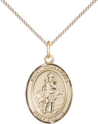 [8325GF/18GF] 14kt Gold Filled Saint Cornelius Pendant on a 18 inch Gold Filled Light Curb chain