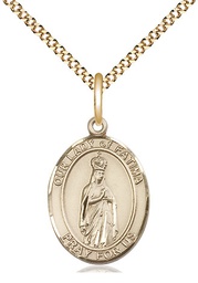 [8205GF/18G] 14kt Gold Filled Our Lady of Fatima Pendant on a 18 inch Gold Plate Light Curb chain