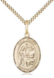 [8218GF/18G] 14kt Gold Filled Holy Family Pendant on a 18 inch Gold Plate Light Curb chain