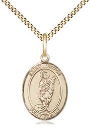 [8223GF/18G] 14kt Gold Filled Saint Victor of Marseilles Pendant on a 18 inch Gold Plate Light Curb chain
