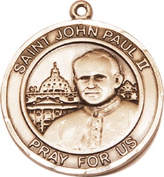 [8234RDKT] 14kt Gold Saint John Paul II Medal