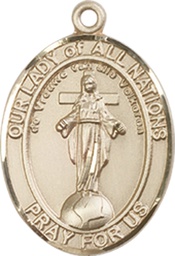 [8242GF] 14kt Gold Filled Our Lady of All Nations Medal