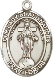 [8242SS] Sterling Silver Our Lady of All Nations Medal
