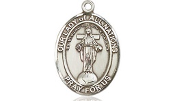 [8242SS] Sterling Silver Our Lady of All Nations Medal