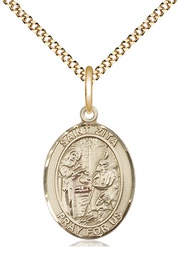 [8244GF/18G] 14kt Gold Filled Saint Zita Pendant on a 18 inch Gold Plate Light Curb chain