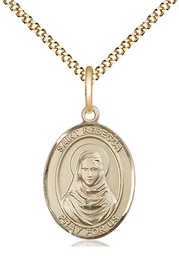 [8252GF/18G] 14kt Gold Filled Saint Rebecca Pendant on a 18 inch Gold Plate Light Curb chain