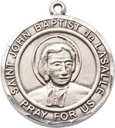 [8262RDSS] Sterling Silver Saint John Baptist de la Salle Medal