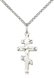 [0250SS/18SS] Sterling Silver Saint Andrew Cross Pendant on a 18 inch Sterling Silver Light Curb chain