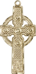 [0253KT] 14kt Gold Kilklispeen Cross Medal