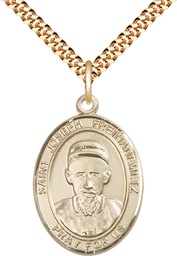 [7329GF/24G] 14kt Gold Filled Saint Joseph Freinademetz Pendant on a 24 inch Gold Plate Heavy Curb chain