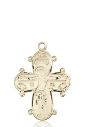 [0264KT] 14kt Gold Christine Cross Medal