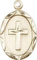 [0612YKT] 14kt Gold Cross Medal
