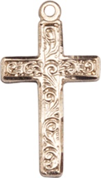 [0672YKT] 14kt Gold Cross Medal