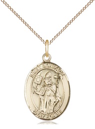 [8009GF/18GF] 14kt Gold Filled Saint Boniface Pendant on a 18 inch Gold Filled Light Curb chain