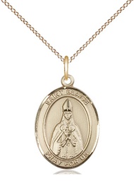 [8010GF/18GF] 14kt Gold Filled Saint Blaise Pendant on a 18 inch Gold Filled Light Curb chain