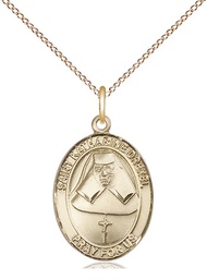 [8015GF/18GF] 14kt Gold Filled Saint Katharine Drexel Pendant on a 18 inch Gold Filled Light Curb chain