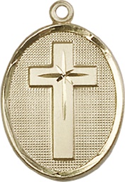 [0883KT] 14kt Gold Cross Medal