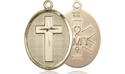 [0883KT10] 14kt Gold Cross EMT Medal