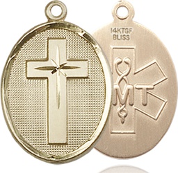 [0883KT10] 14kt Gold Cross EMT Medal