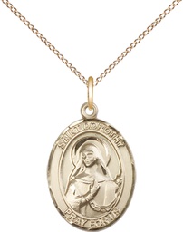 [8023GF/18GF] 14kt Gold Filled Saint Dorothy Pendant on a 18 inch Gold Filled Light Curb chain