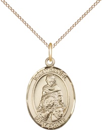 [8024GF/18GF] 14kt Gold Filled Saint Daniel Pendant on a 18 inch Gold Filled Light Curb chain