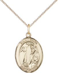 [8031GF/18GF] 14kt Gold Filled Saint Elmo Pendant on a 18 inch Gold Filled Light Curb chain