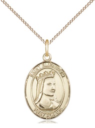 [8033GF/18GF] 14kt Gold Filled Saint Elizabeth of Hungary Pendant on a 18 inch Gold Filled Light Curb chain