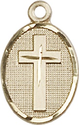 [0983KT] 14kt Gold Cross Medal