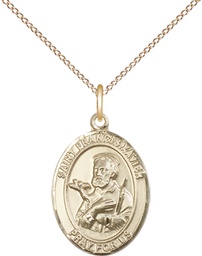 [8037GF/18GF] 14kt Gold Filled Saint Francis Xavier Pendant on a 18 inch Gold Filled Light Curb chain