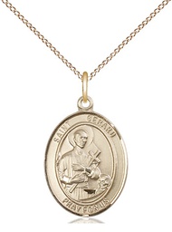 [8042GF/18GF] 14kt Gold Filled Saint Gerard Majella Pendant on a 18 inch Gold Filled Light Curb chain