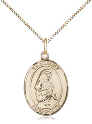 [8047GF/18GF] 14kt Gold Filled Saint Emily de Vialar Pendant on a 18 inch Gold Filled Light Curb chain