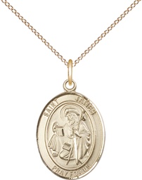 [8050GF/18GF] 14kt Gold Filled Saint James the Greater Pendant on a 18 inch Gold Filled Light Curb chain