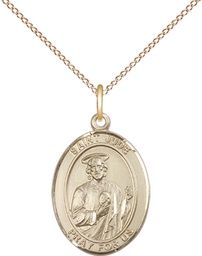 [8060GF/18GF] 14kt Gold Filled Saint Jude Pendant on a 18 inch Gold Filled Light Curb chain